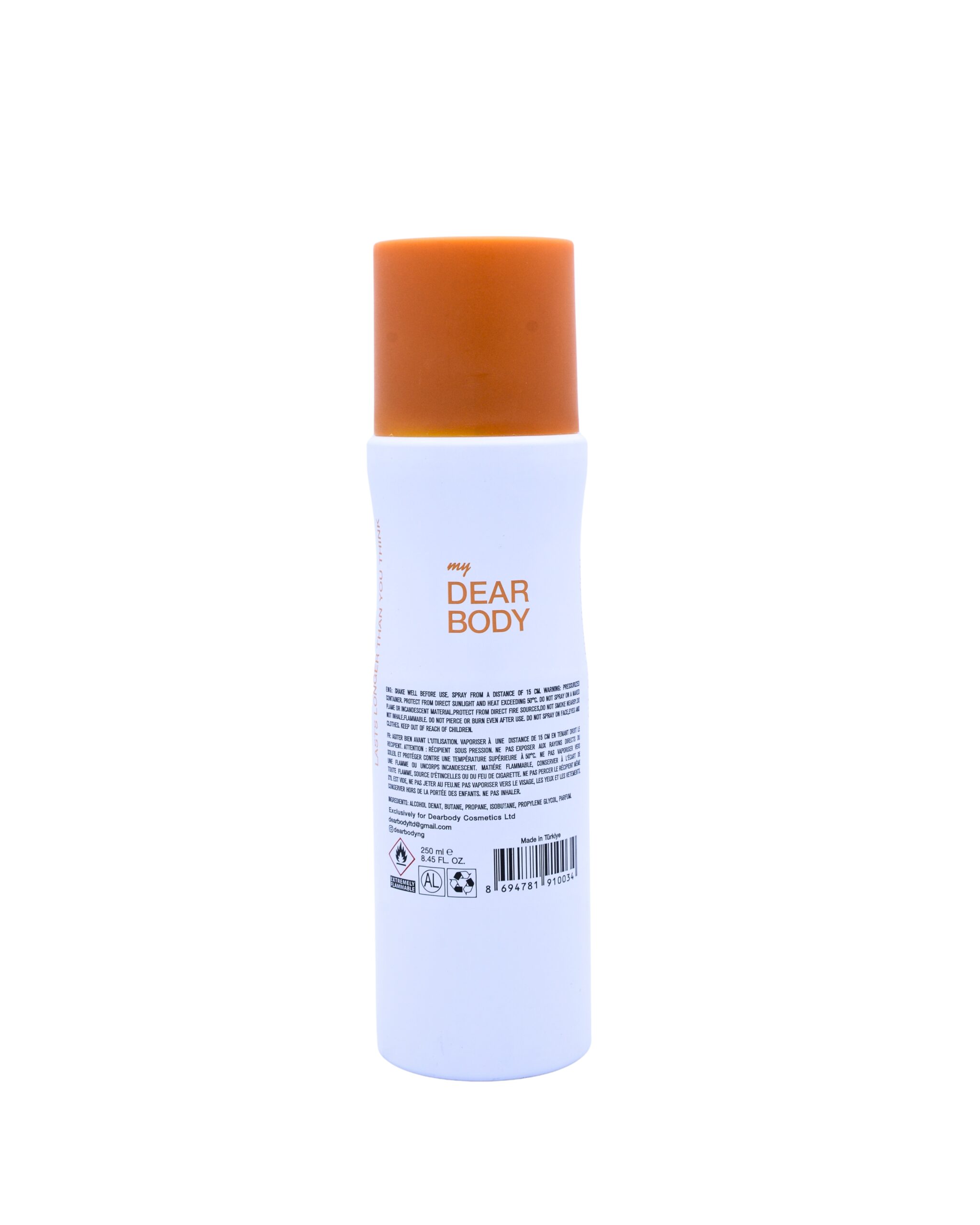 My Dear Body – Apricot Perfumed Deodorant Body Spray 250ML - Image 3
