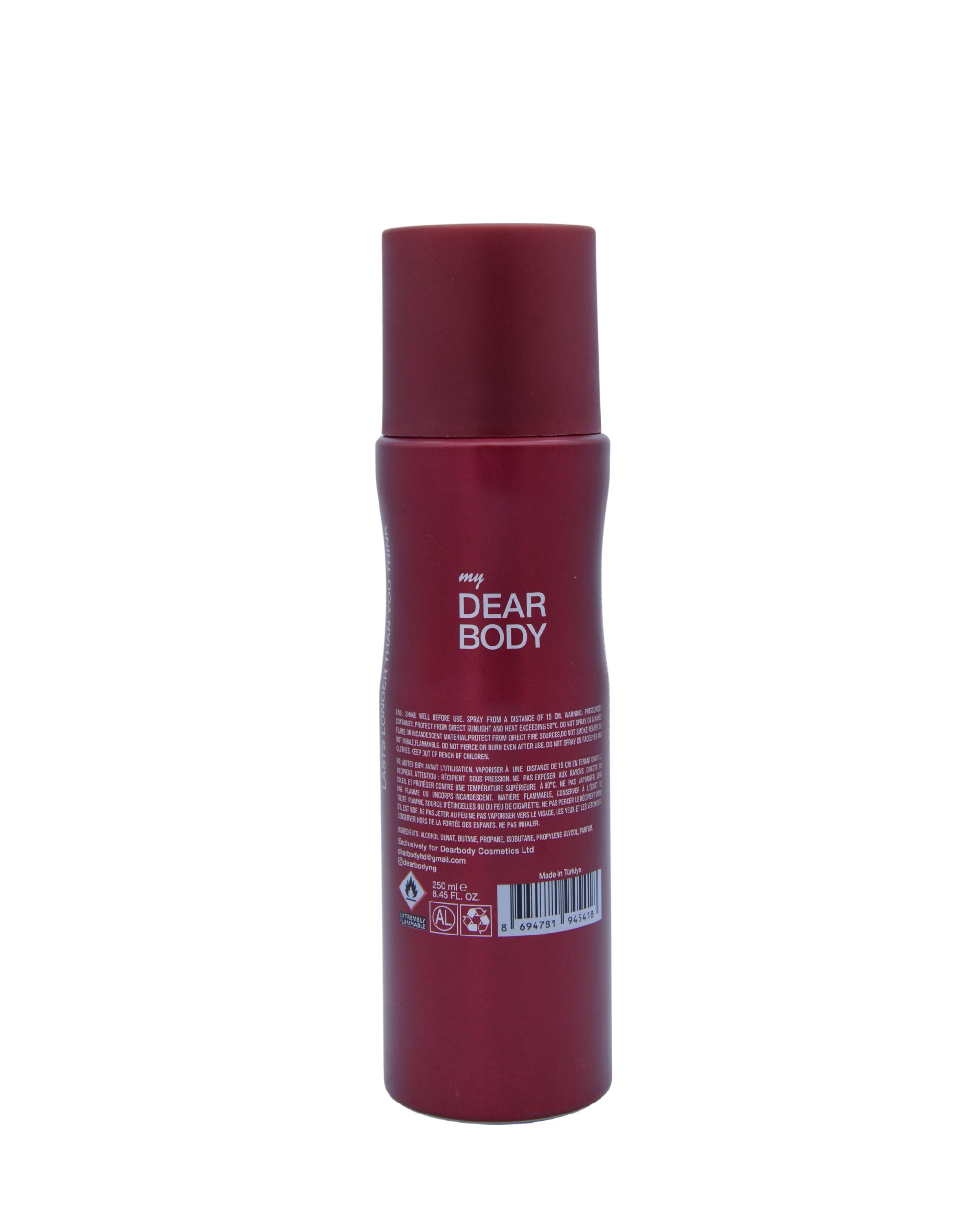 My Dear Body - Friction Perfumed Deodorant Body Spray — 250ml - Image 2